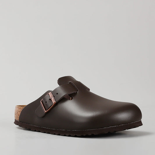 BIRKENSTOCK - BOSTON 60101 - DARK BROWN SMOOTH LEATHER