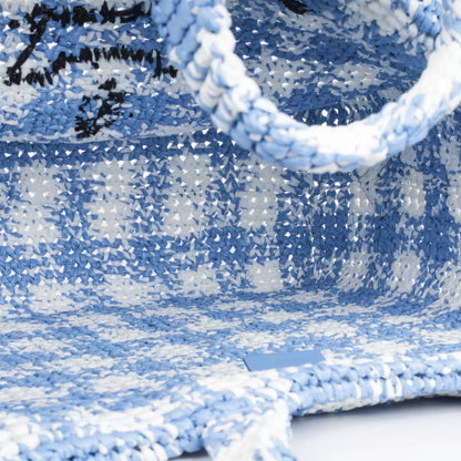 Prada Large Check Crochet Tote Bag