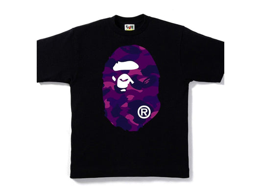 BAPE COLOR CAMO BIG APE HEAD TEE BLACK/ PURPLE