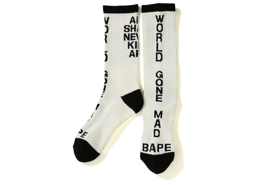 BAPE WGM ASNKA SOCKS WHITE