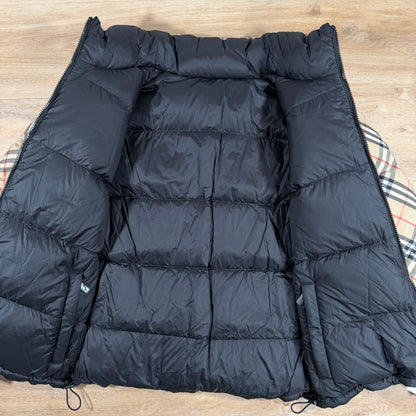 Burberry Reversible Check Snowdon Puffer Jacket in Sand Beige