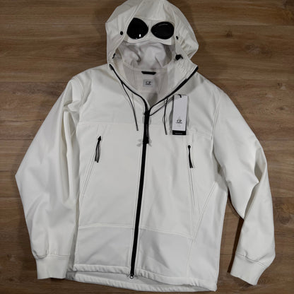 C.P. Company Shell-R Goggle Jacket in Gauze White