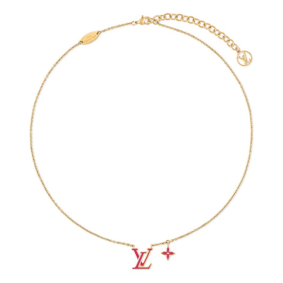 (WMNS) LOUIS VUITTON Iconic Enamel Necklace 'Gold Fuchsia' M01094