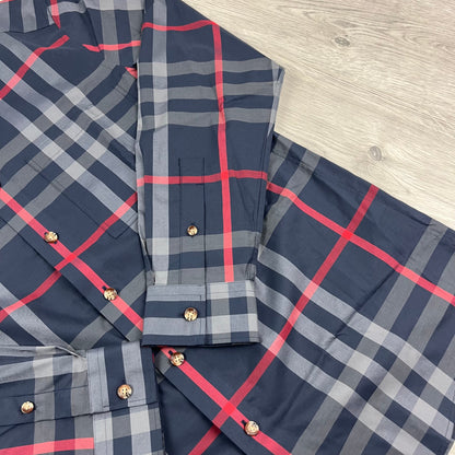 Burberry Check Shirt - Navy