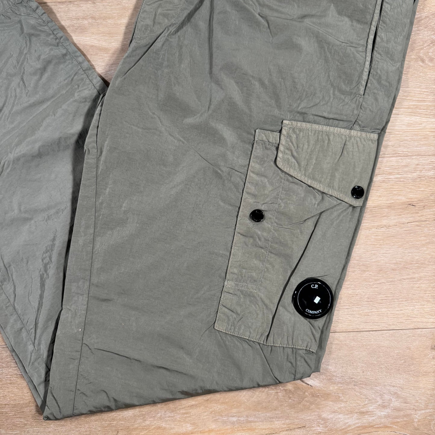 C.P. Company Chrome-R Lens Cargo Pants in Fungi Grey