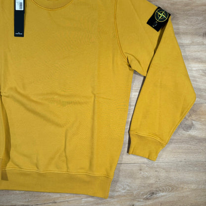 Stone Island Garment Dyed Crewneck Sweatshirt in Mustard