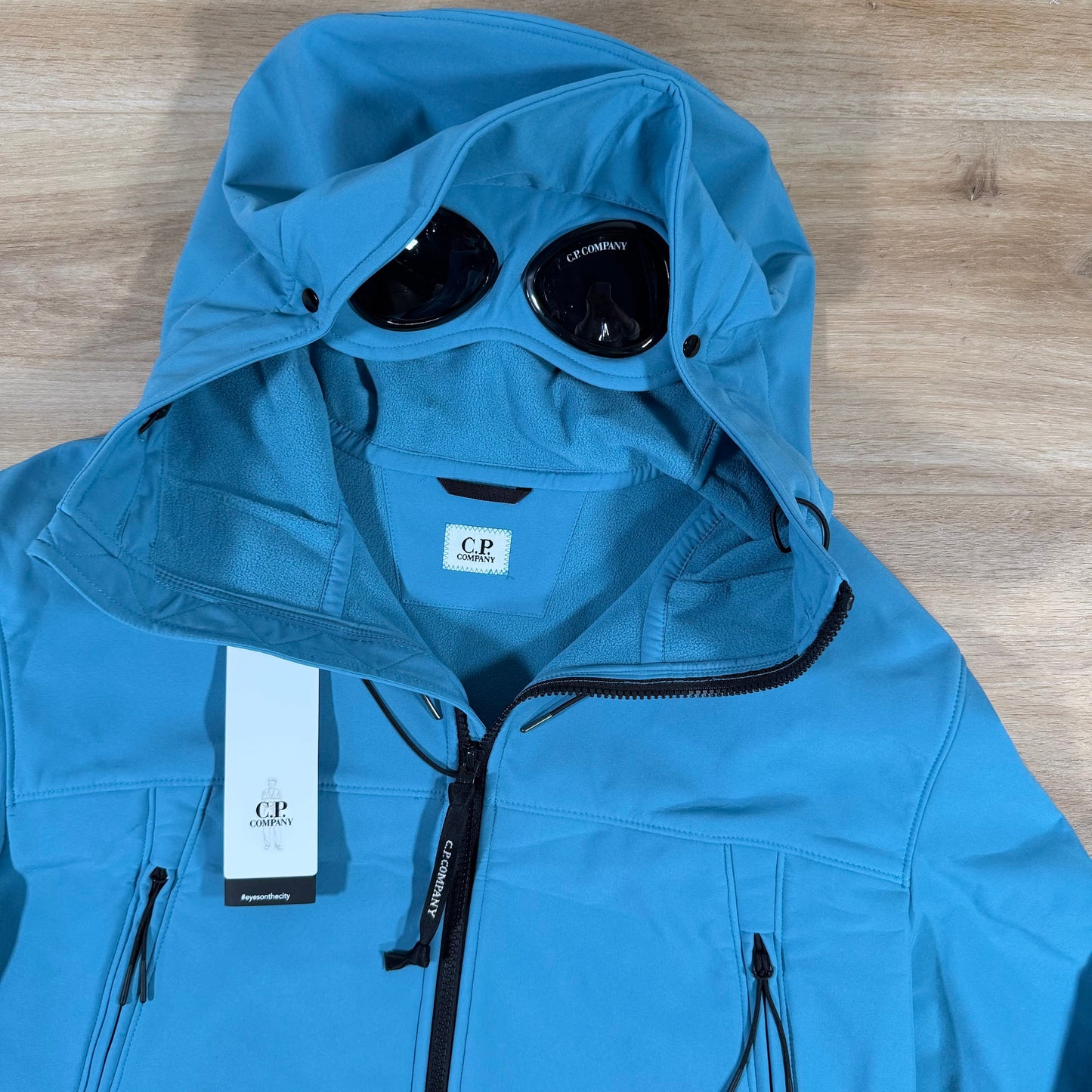 C.P. Company Shell-R Goggle Jacket in Aegean Blue