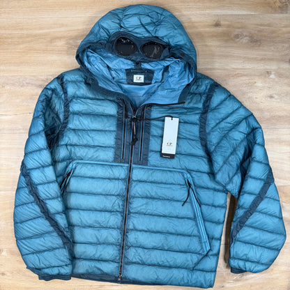 C.P. Company D.D. Shell Goggle Down Jacket in Aegean Blue