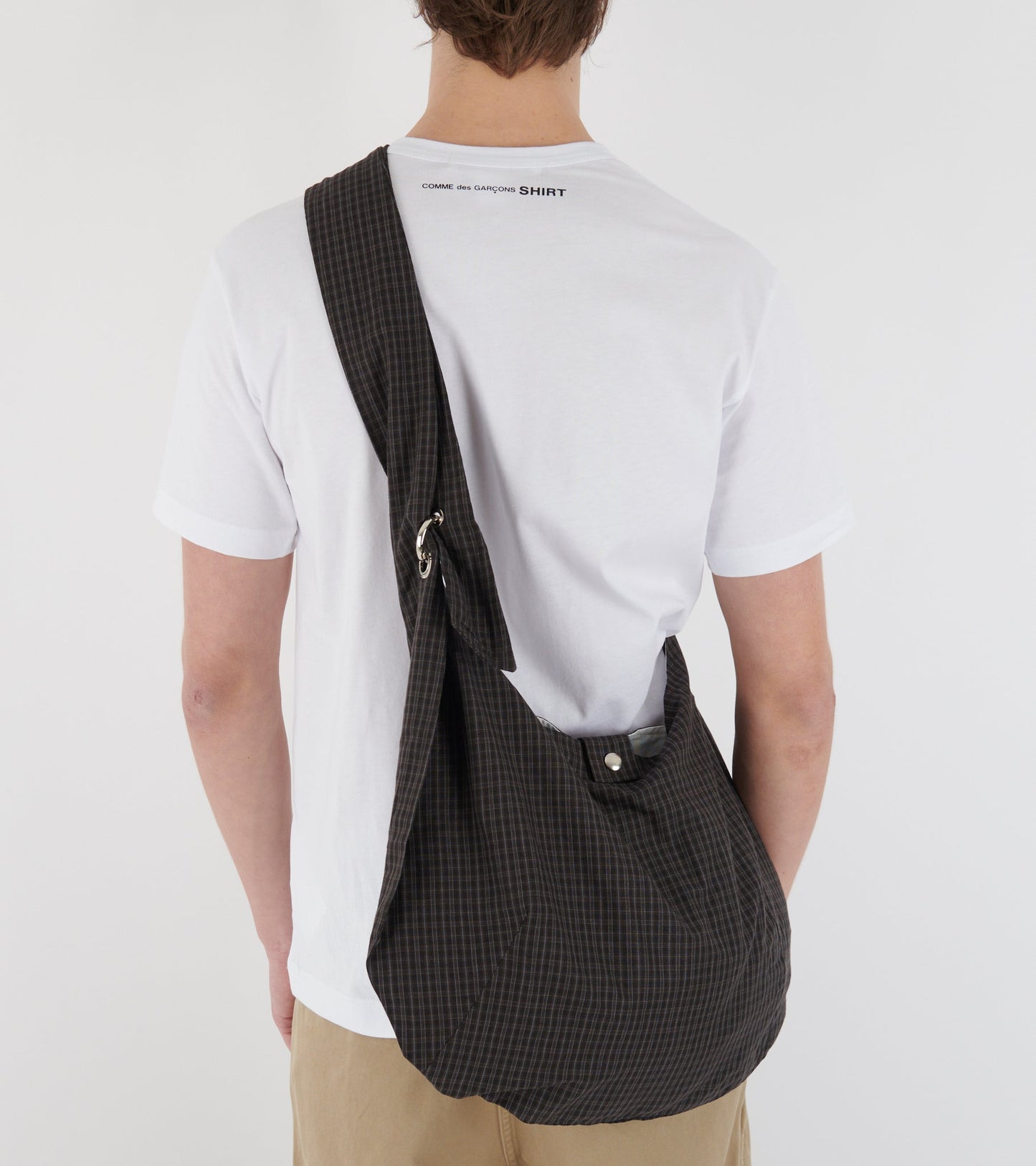 Eyelet Shoulder Bag Dark Linen Check