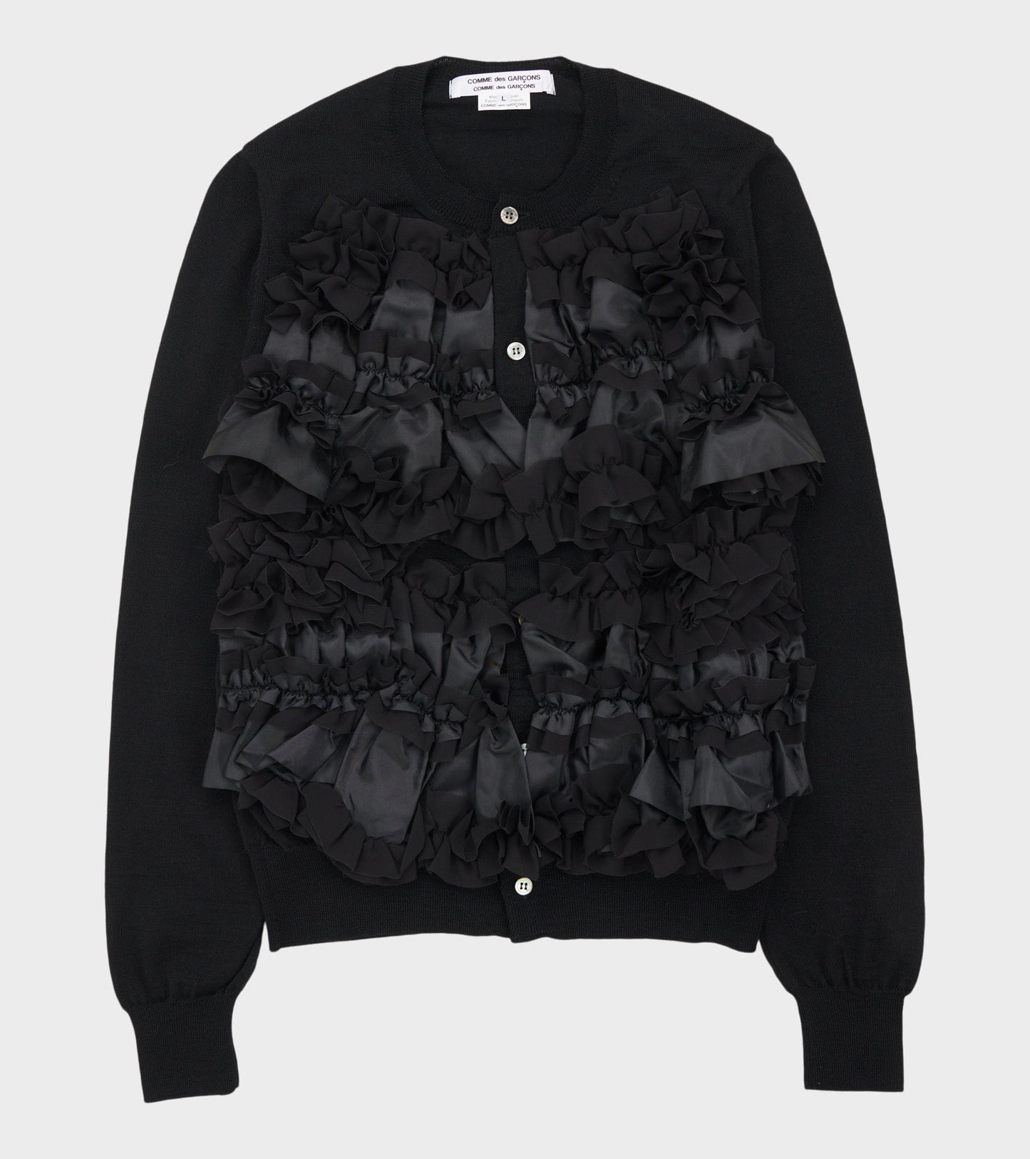 Ruffle Cardigan Black