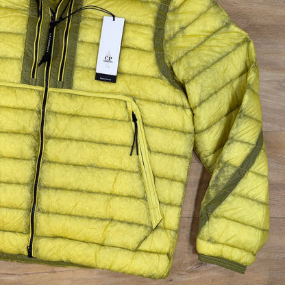 C.P. Company D.D. Shell Goggle Down Jacket in Green Sheen - Yellow