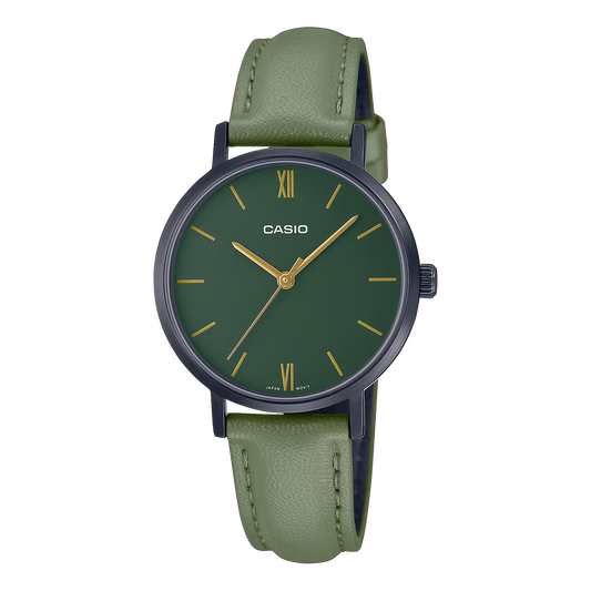 CASIO Minimalistic Watch Green LTP-VT02BL-3A