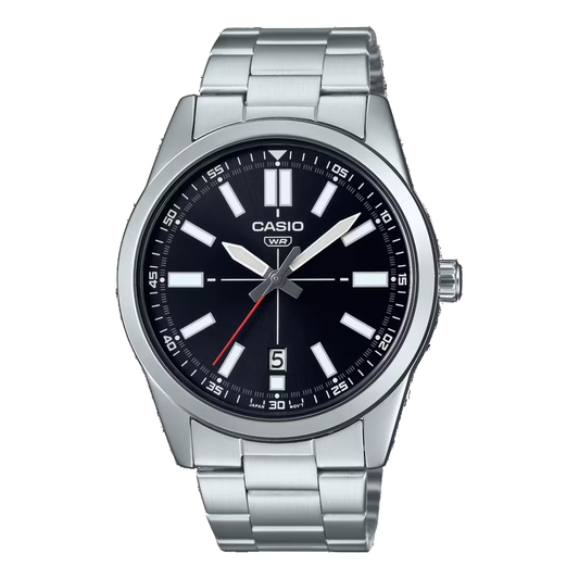Casio Dress Pointer Display Analog Watch 'Steel Black' MTP-VD02D-1E