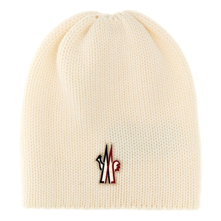 (WMNS) Moncler Grenoble Logo Wool Beanie 'Off White' 3B00010M1131030