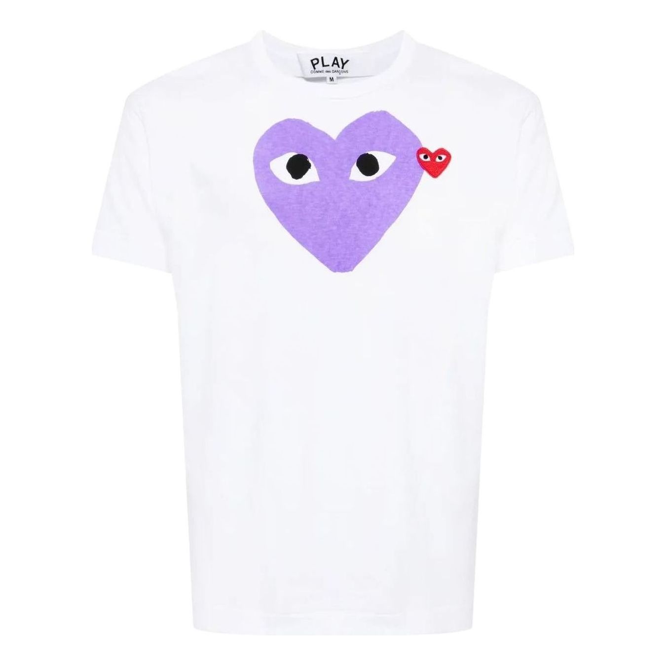 COMME des GARCONS PLAY SS25 Red Heart Printed Purple Heart T-Shirt 'White' AX-T106-051-1