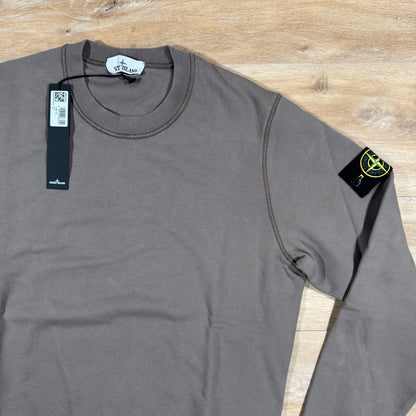 Stone Island Garment Dyed Crewneck Sweatshirt in Walnut Brown