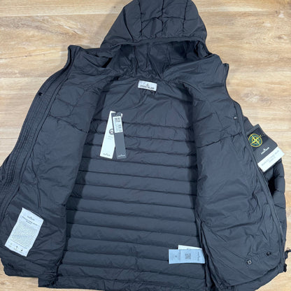 Stone Island Seamless Tunnel Nylon Down-TC Hooded Jacket in Black