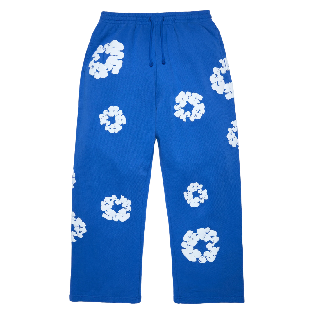 DENIM TEARS COTTON WREATH BAGGY SWEATPANTS BLUE