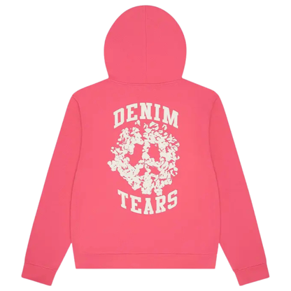 DENIM TEARS DENIM UNIVERSITY ZIP HOODIE PINK