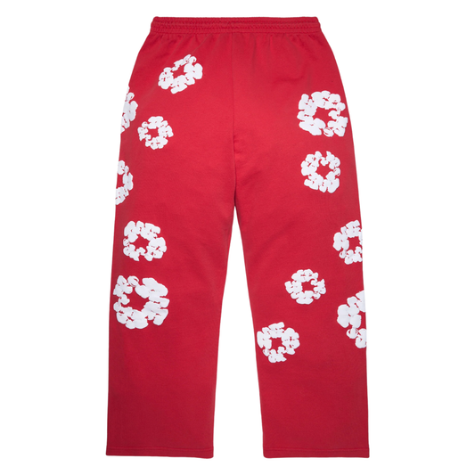 DENIM TEARS COTTON WREATH BAGGY SWEATPANTS RED