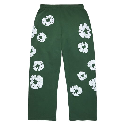 DENIM TEARS COTTON WREATH BAGGY SWEATPANTS GREEN