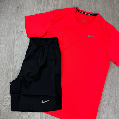 Nike 'Miler' Set - Crimson/Black