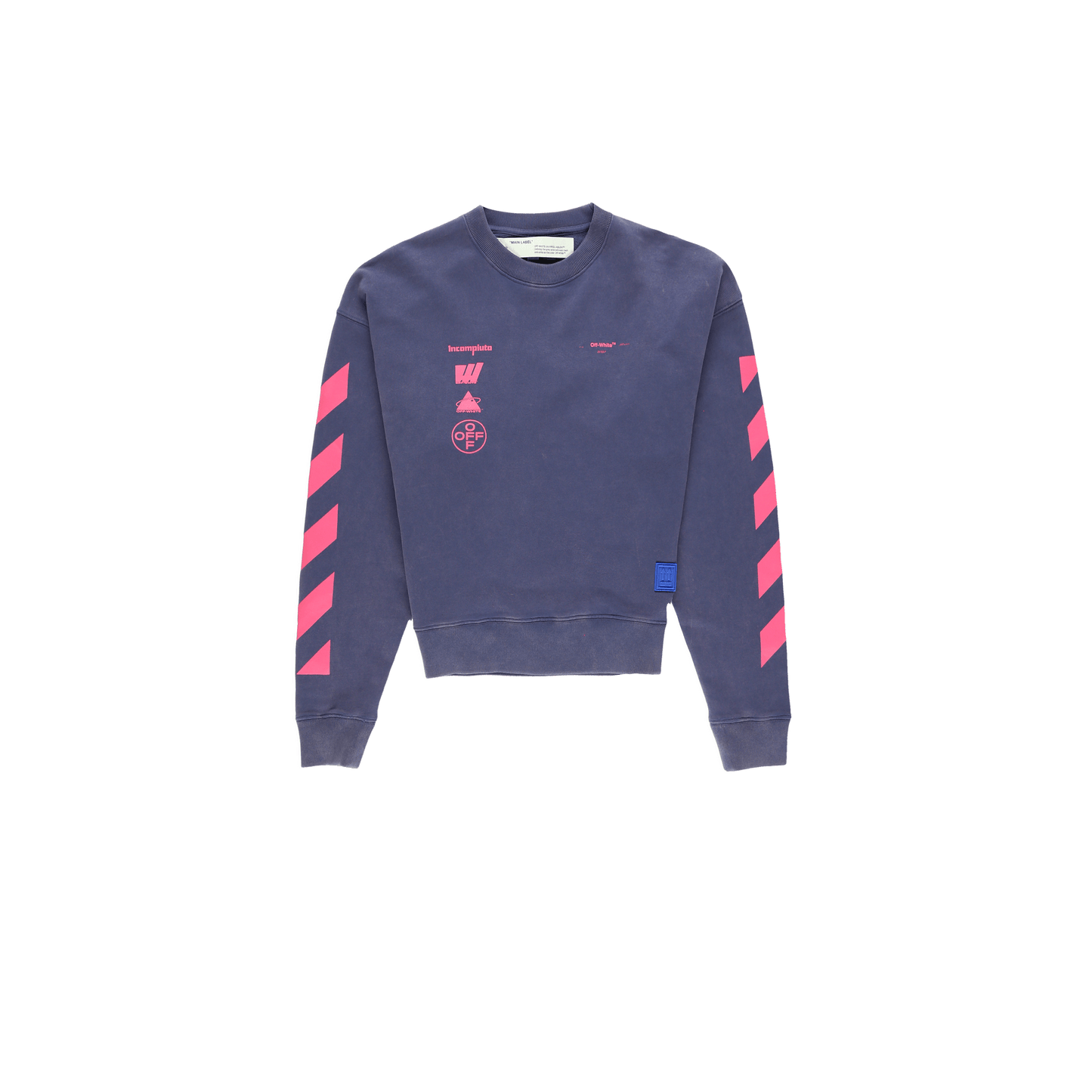 OFF WHITE DIAGONAL DE SILVA OVERSIZED SWEATSHIRT BLUE / PINK