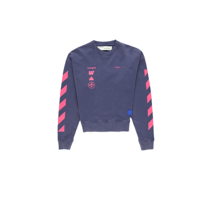 OFF WHITE DIAGONAL DE SILVA OVERSIZED SWEATSHIRT BLUE / PINK