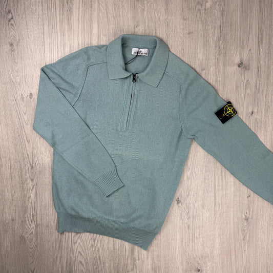 Stone Island Knit Zip Fleece - Sky Blue