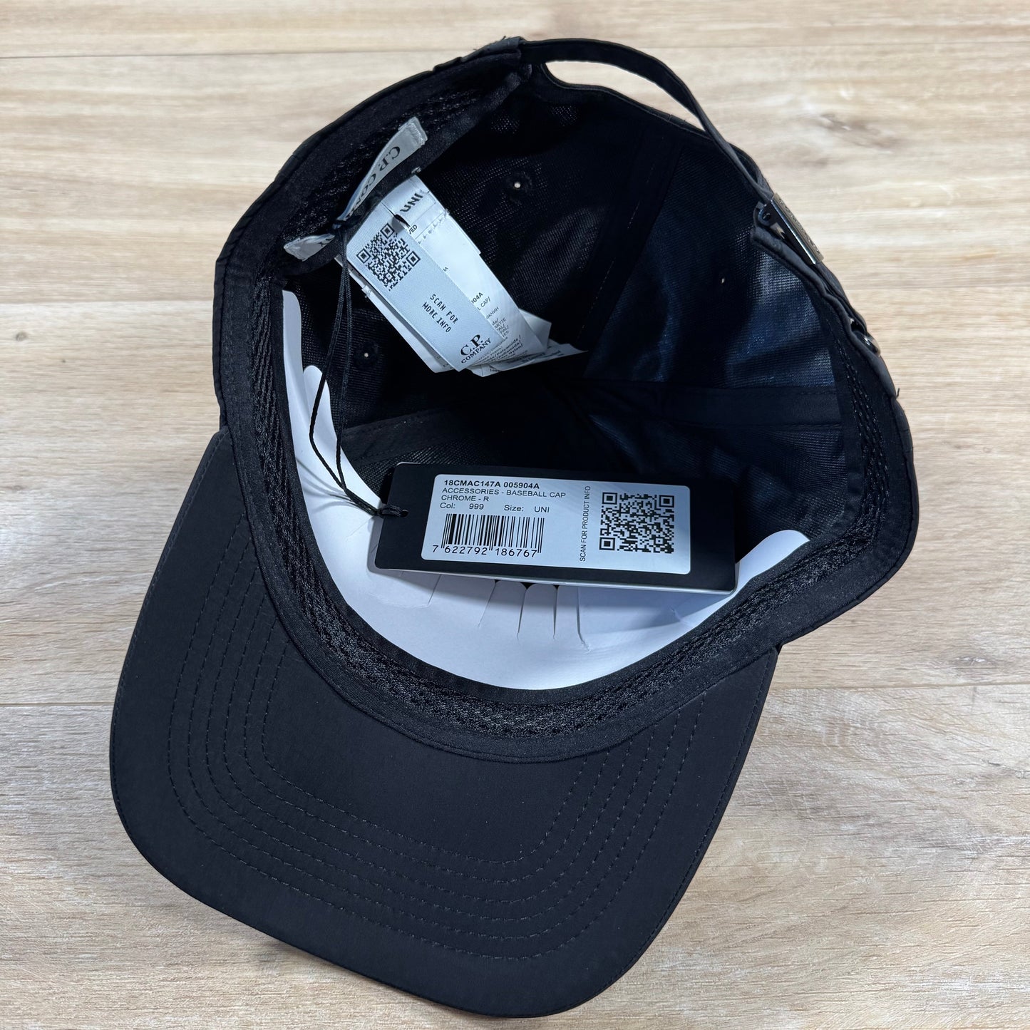 C.P. Company Chrome-R Logo Cap in Black