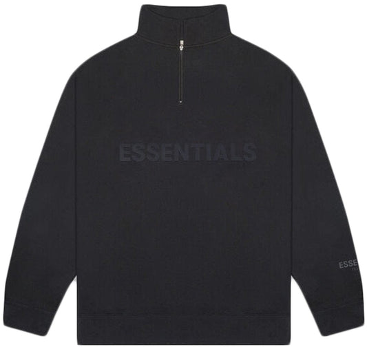 ESSENTIALS FOG HALF ZIP SWEATER BLACK