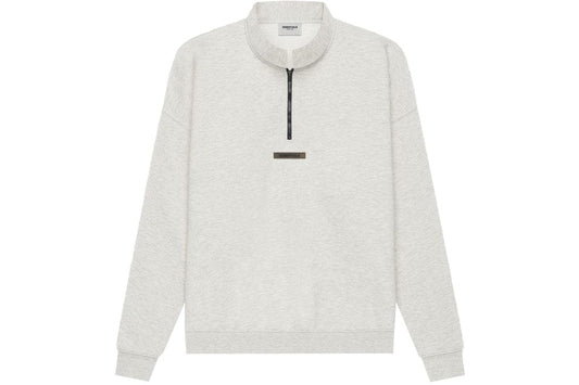 ESSENTIALS FOG MOCKNECK HALF ZIP LIGHT OATMEAL