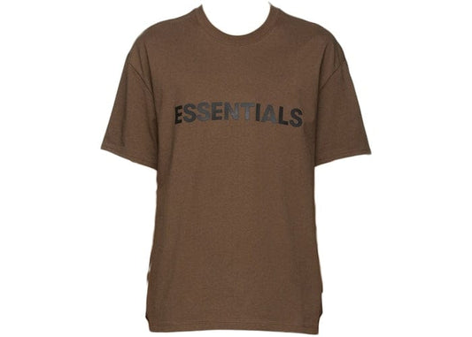 FEAR OF GOD ESSENTIALS X SSENSE 3D SILICON APPLIQUE T-SHIRT BROWN