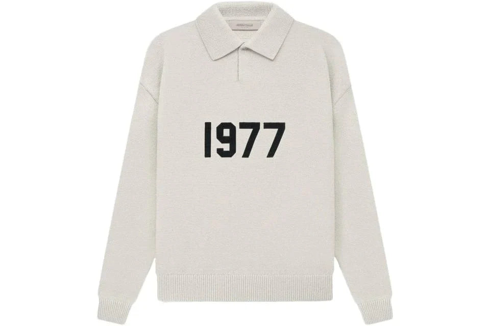 ESSENTIALS FOG 1977 KNIT POLO WHEAT