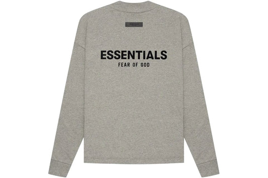 ESSENTIALS FOG LONG SLEEVE DARK HEATHER OATMEAL SS22