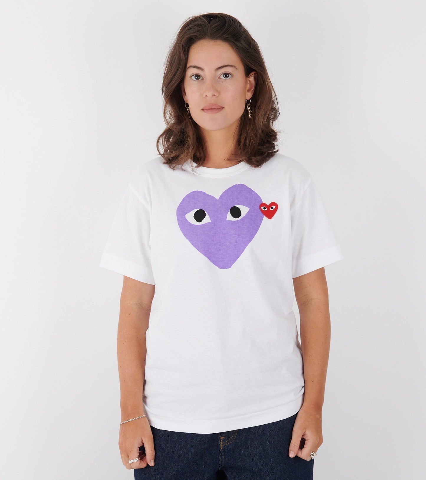 U Big Purple Heart T-shirt White