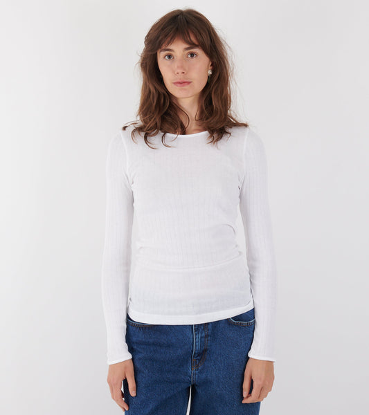 101 Rib Solid Colour White