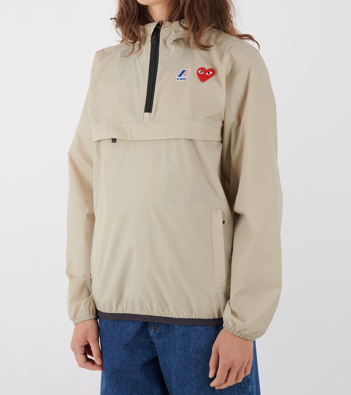 K-WAY Packable Half Zip Anorak Beige