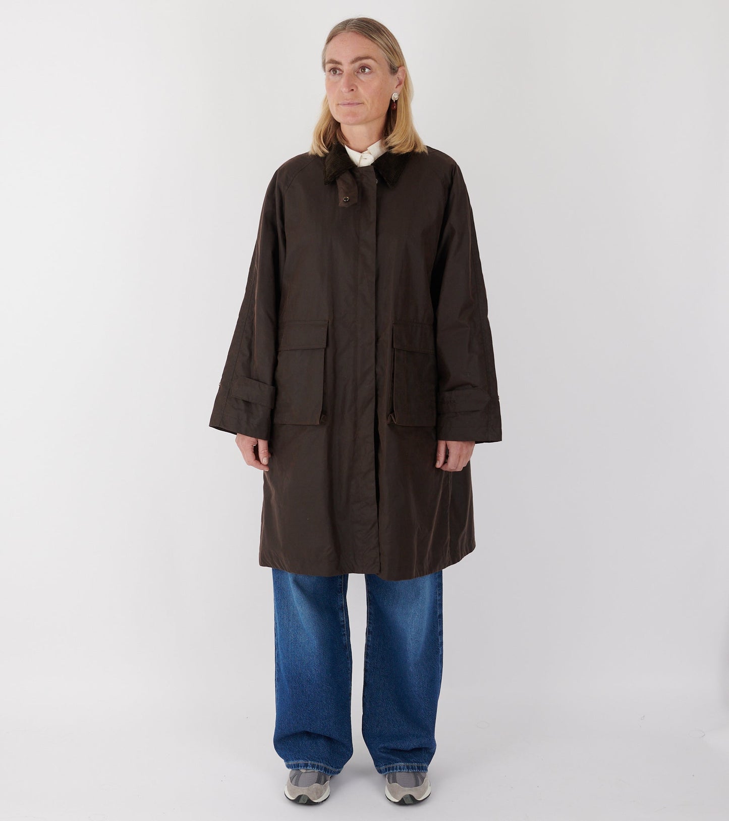Oilskin Long Coat Brown