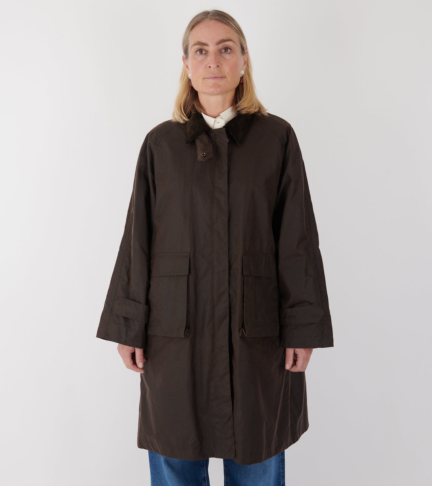 Oilskin Long Coat Brown