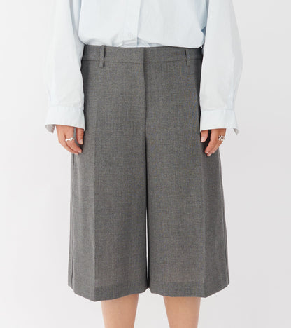 Open Wool Canvas Trousers Grey