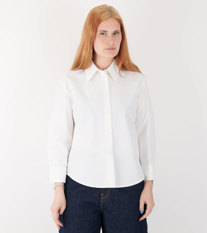 Heavy Organic Cotton Poplin Shirt White