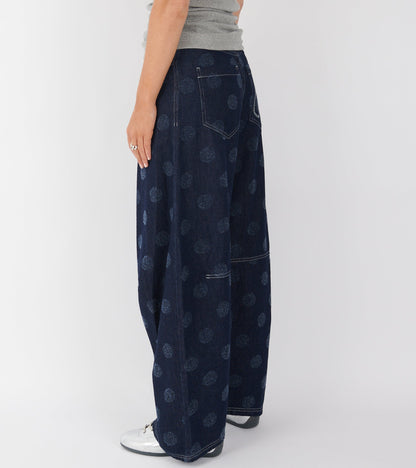 Dart Denim Pants Needle Punch Dots