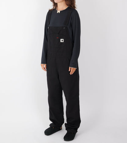 W Bib Overall Straight Black Rinsed