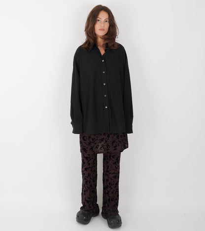 W Precious Shirt Black Casual Liquid Poplin