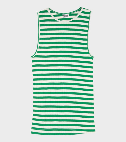 101 Tank Top Green/Ecru