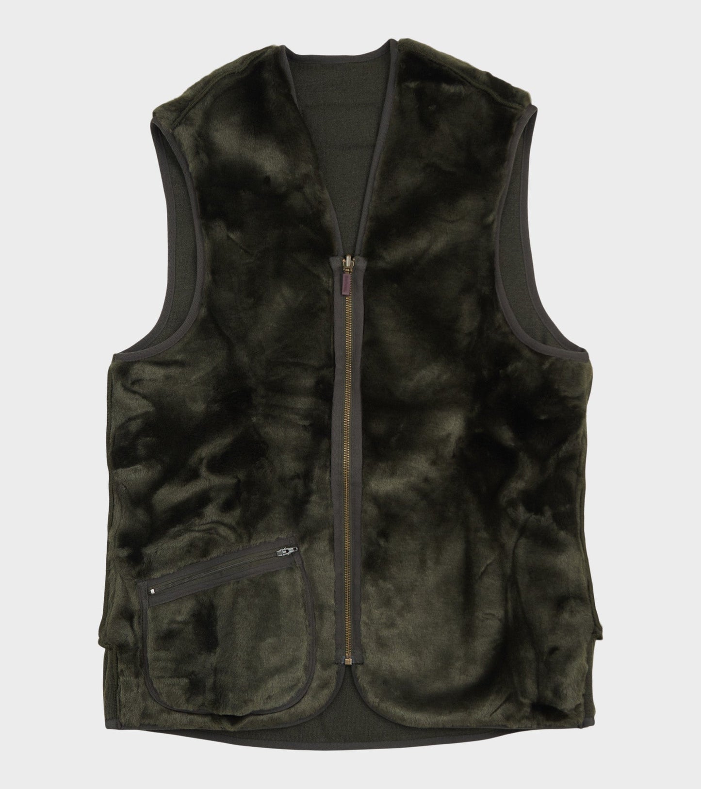 Warm Pile Waistcoat Zip-In Liner Sage