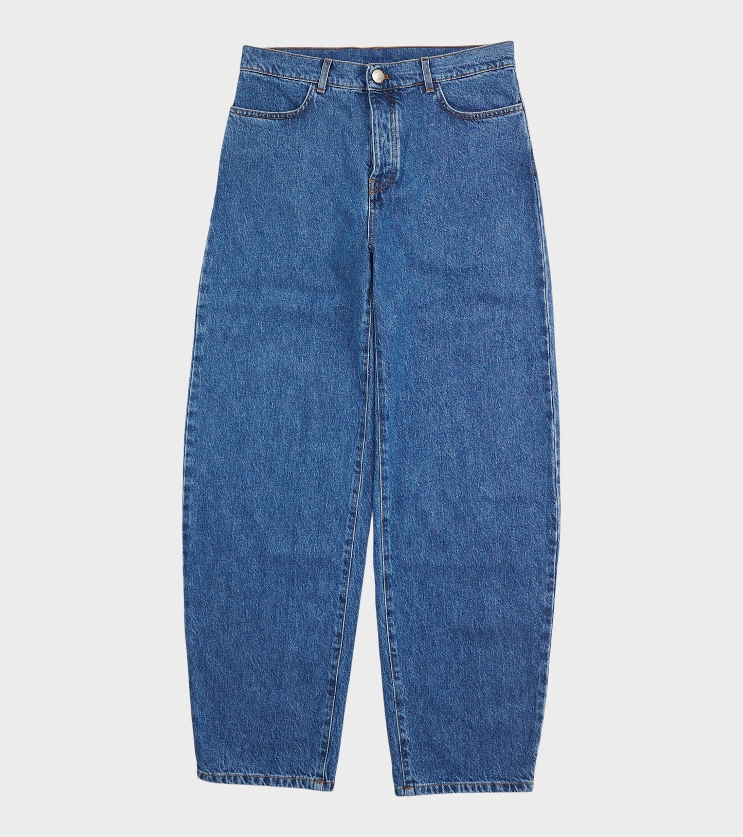 Hemp Cotton Barrel Jeans Washed Blue