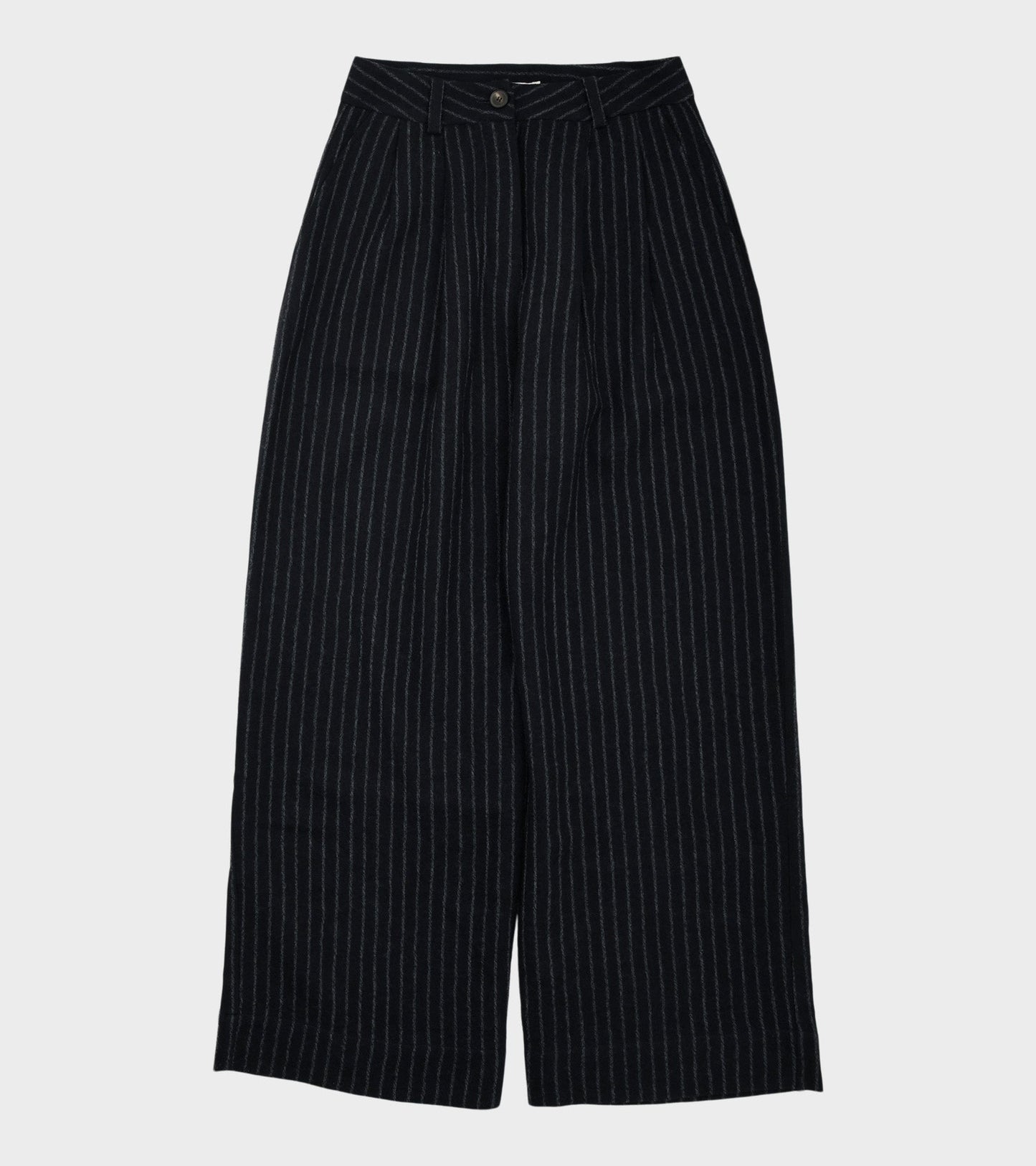 Japanese Striped Boucle Mara Trouser Navy/Grey