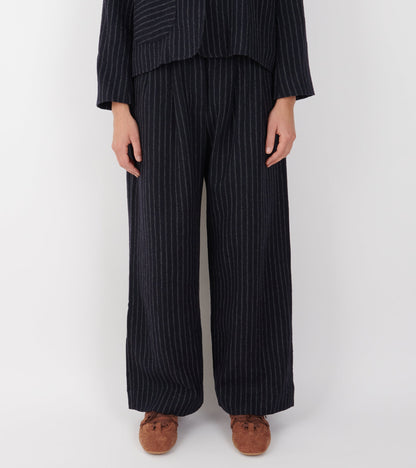 Japanese Striped Boucle Mara Trouser Navy/Grey